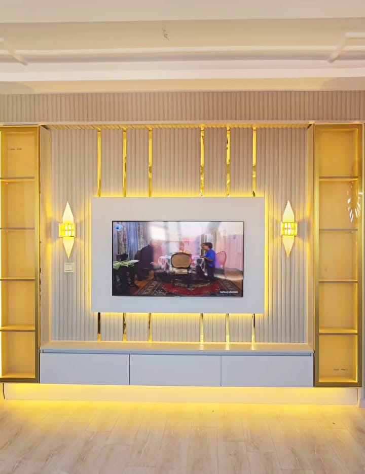 Şömineli tv ünitesi